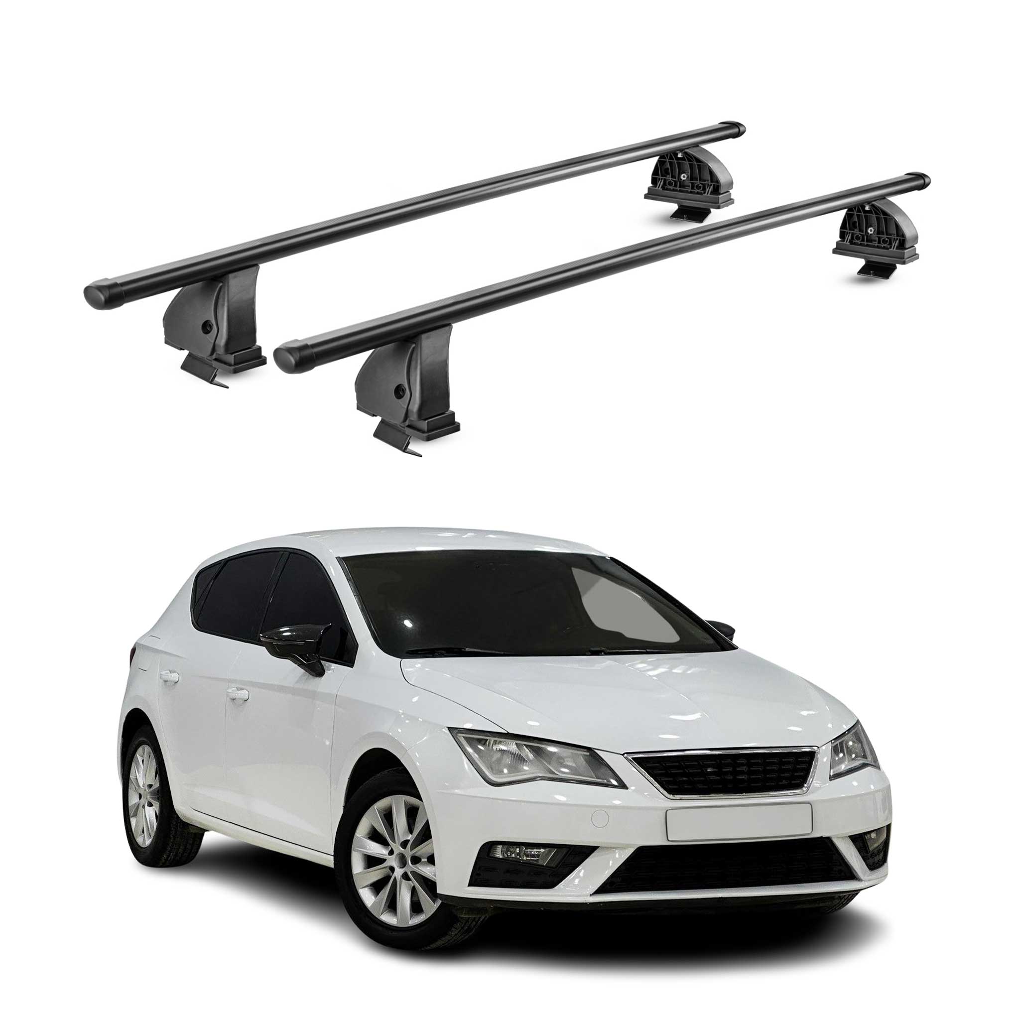 Stahl Dachträger für Seat Leon III 2012-2020 TÜV Abschließbar 2tlg Schwarz