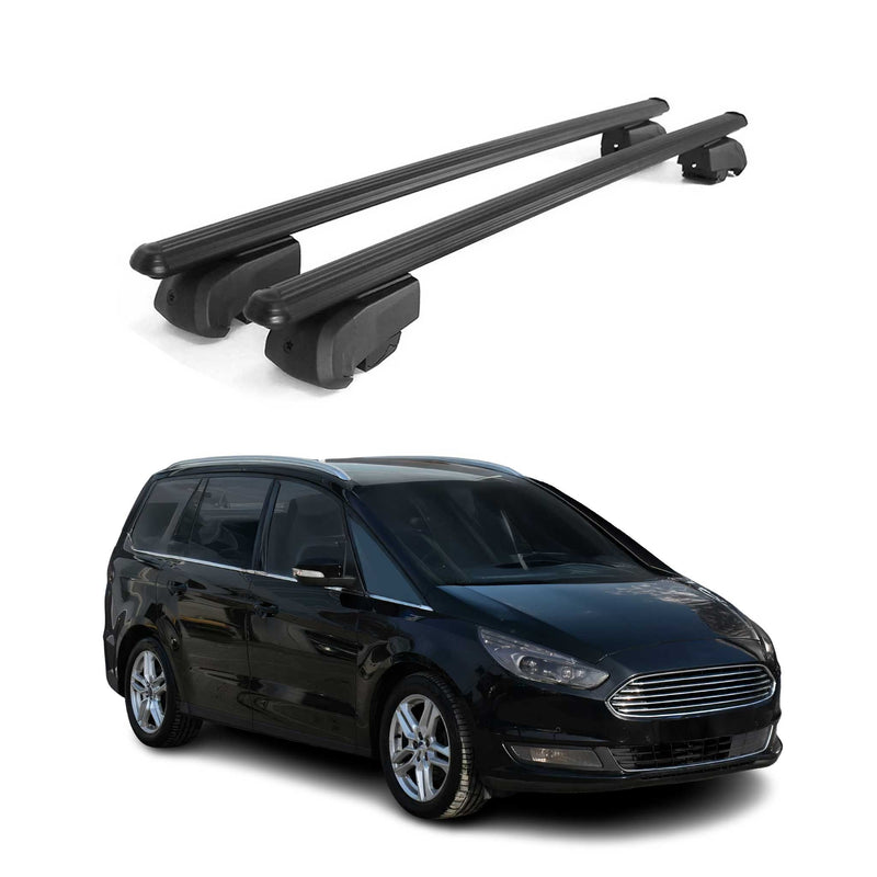 Dachträger Gepäckträger für Ford Galaxy III SW 2015-2023 ABE Alu Schwarz 2x