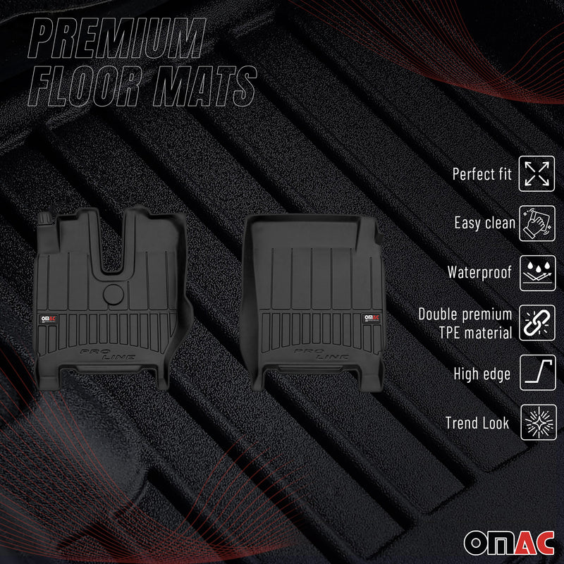 OMAC Gummi Fußmatten für Iveco S-Way 2019-2025 Premium TPE Automatten Schwarz 2x