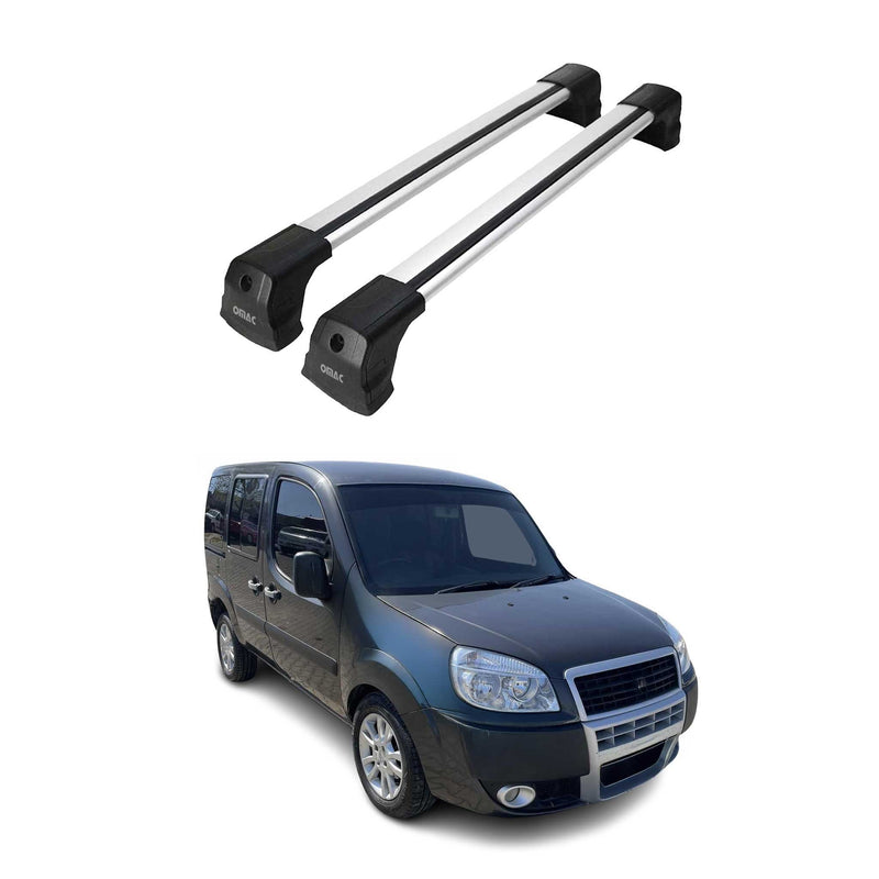 Dachträger Grundtäger für Fiat Doblo 2000-2010 75kg Aluminium Grau 2tlg