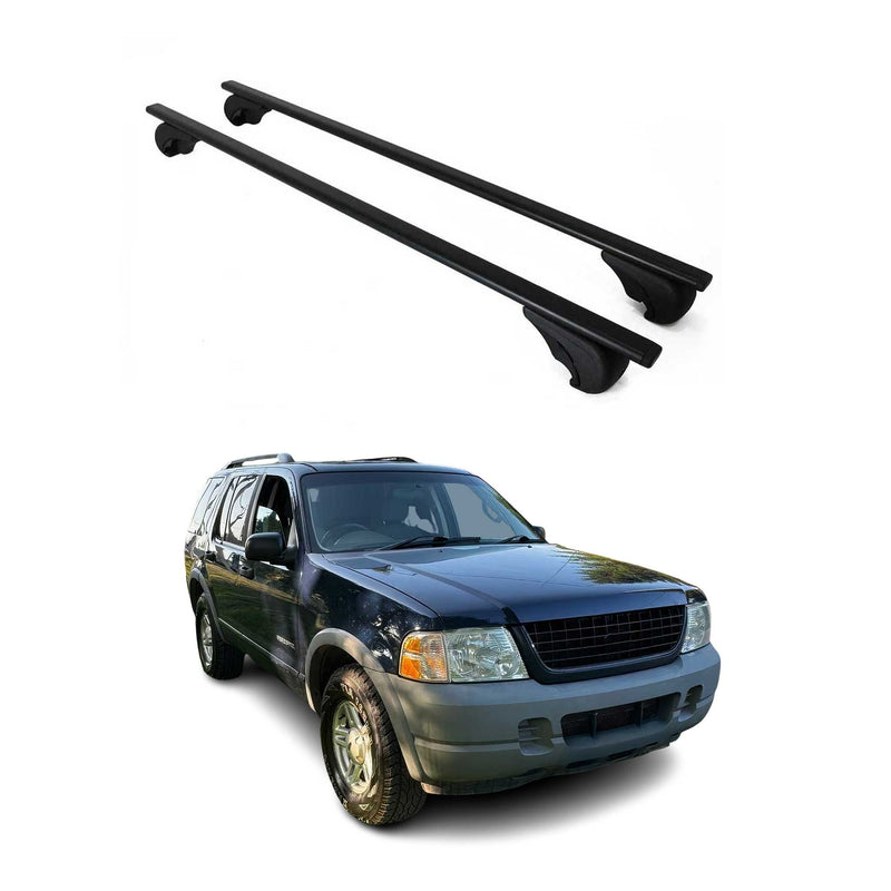 Dachträger Grundtäger für Ford Explorer 2002-2005 75kg Metall Schwarz 2 tlg