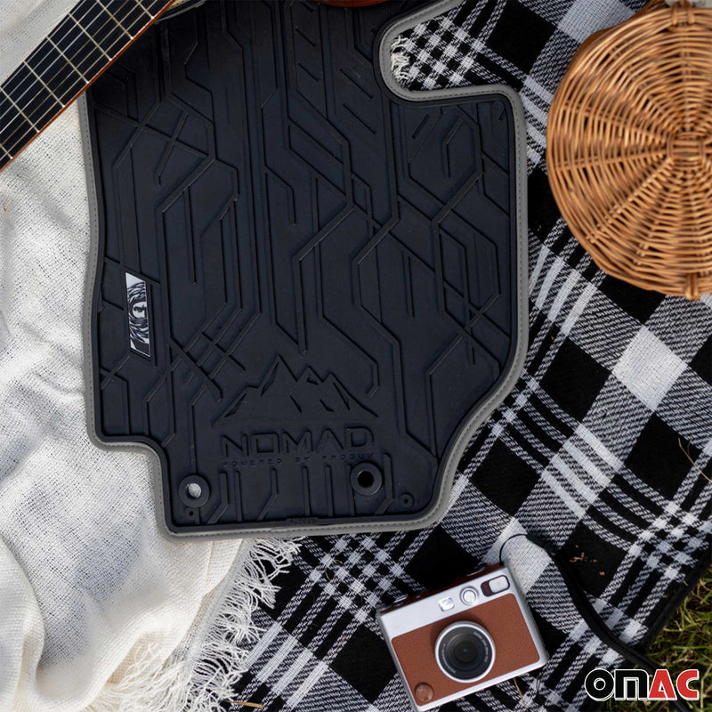 Fußmatten Gummimatten für Dacia Logan I 2008-2014 FL 1.Reihe Schwarz Grau 2 tlg