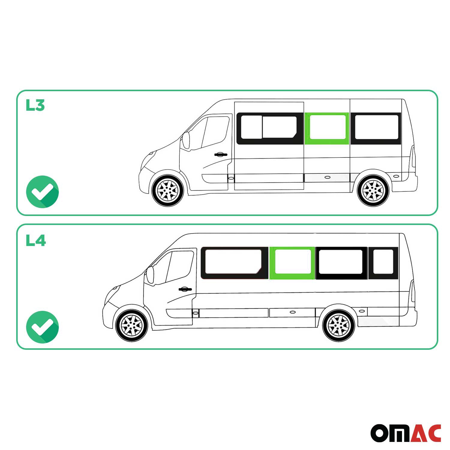 Seitenfenster Fenster für Opel Movano 2010–2021 Ohne Schiebetür Links L3 L4