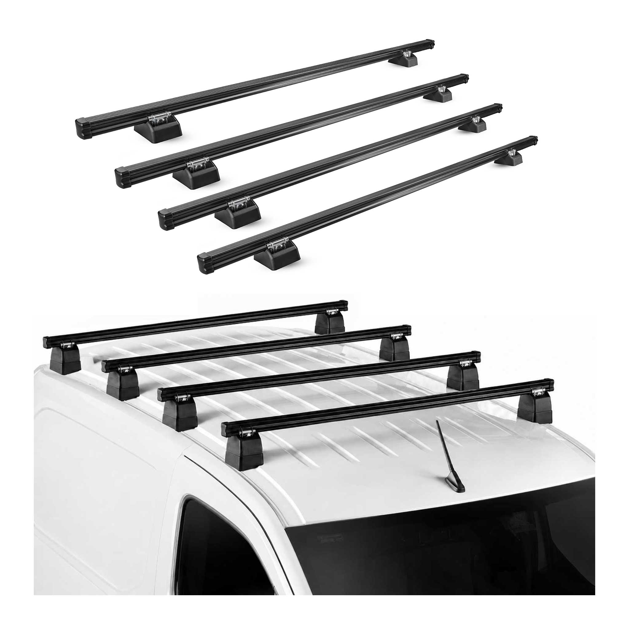 Dachträger für Nissan Interstar X62B 2021-2026 H1L1 4-Träger Stahl Schwarz