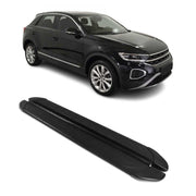 Seitenschweller Trittbretter für VW T-Roc 2017-2025 Schwarz Aluminium 2 tlg