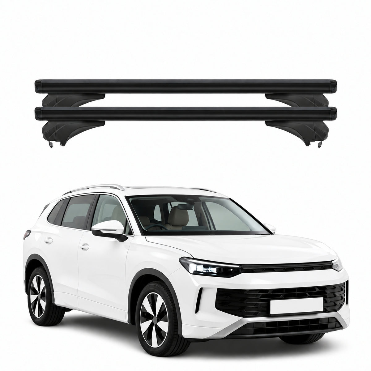 Menabo Dachträger für VW Tayron 2024-2026 Aluminium Schwarz 2 Stück