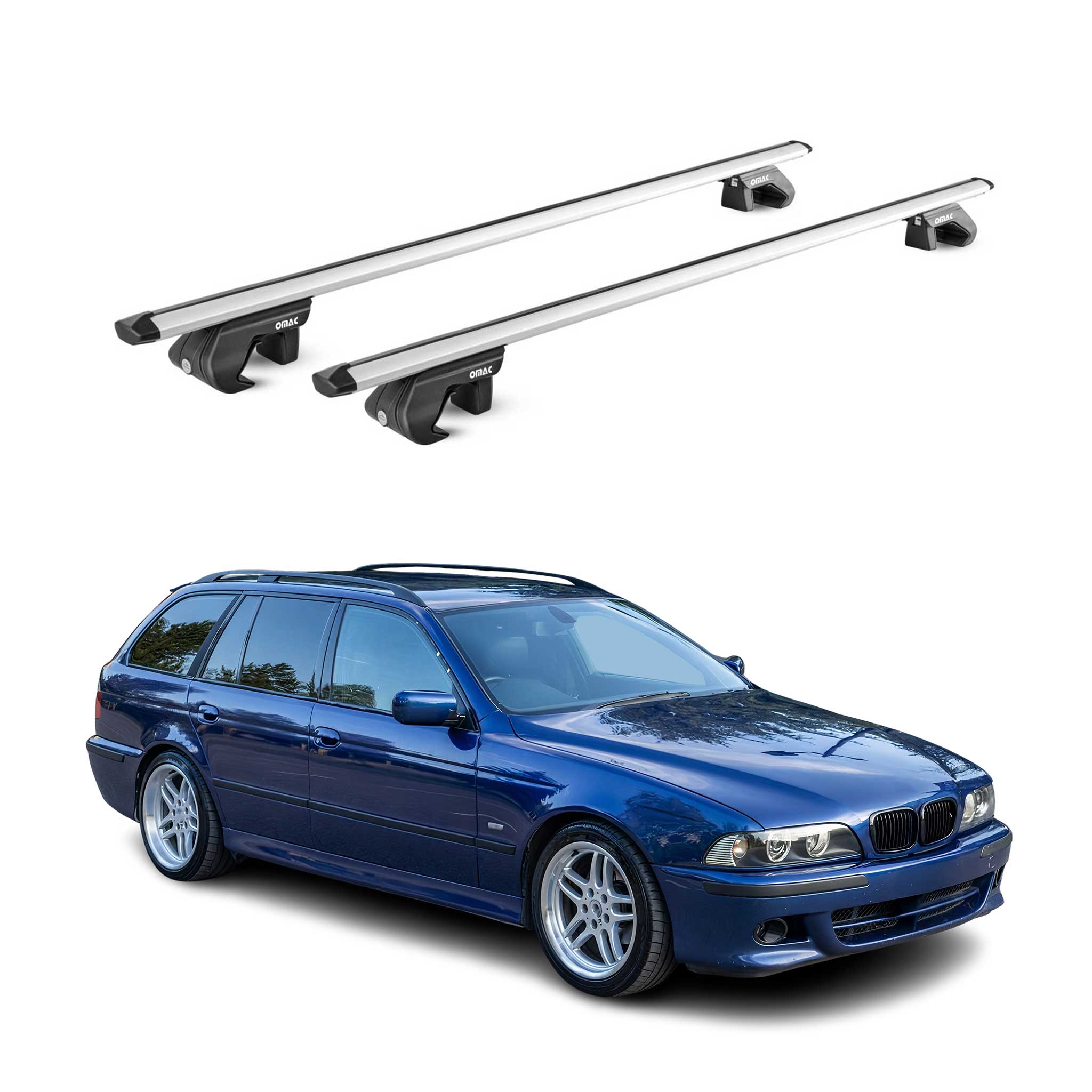 Dachträger für BMW 5er Touring E39 E61 1996-2011 5 tür 90kg Alu Silber 2x ABE