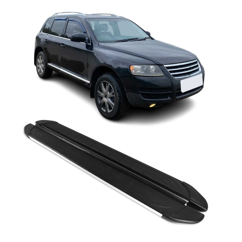 Trittbretter Seitenschweller für VW Touareg 2003-2010 Aluminium Schwarz Silber