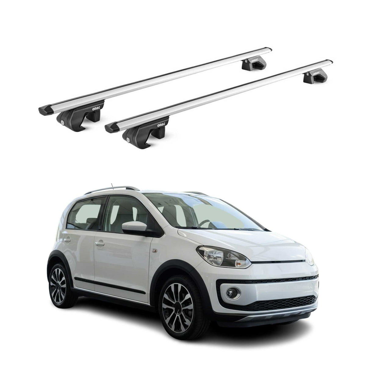 Dachträger Grundtäger für VW Cross Up! 2012-2019 90kg Aluminium Silber 2 tlg ABE
