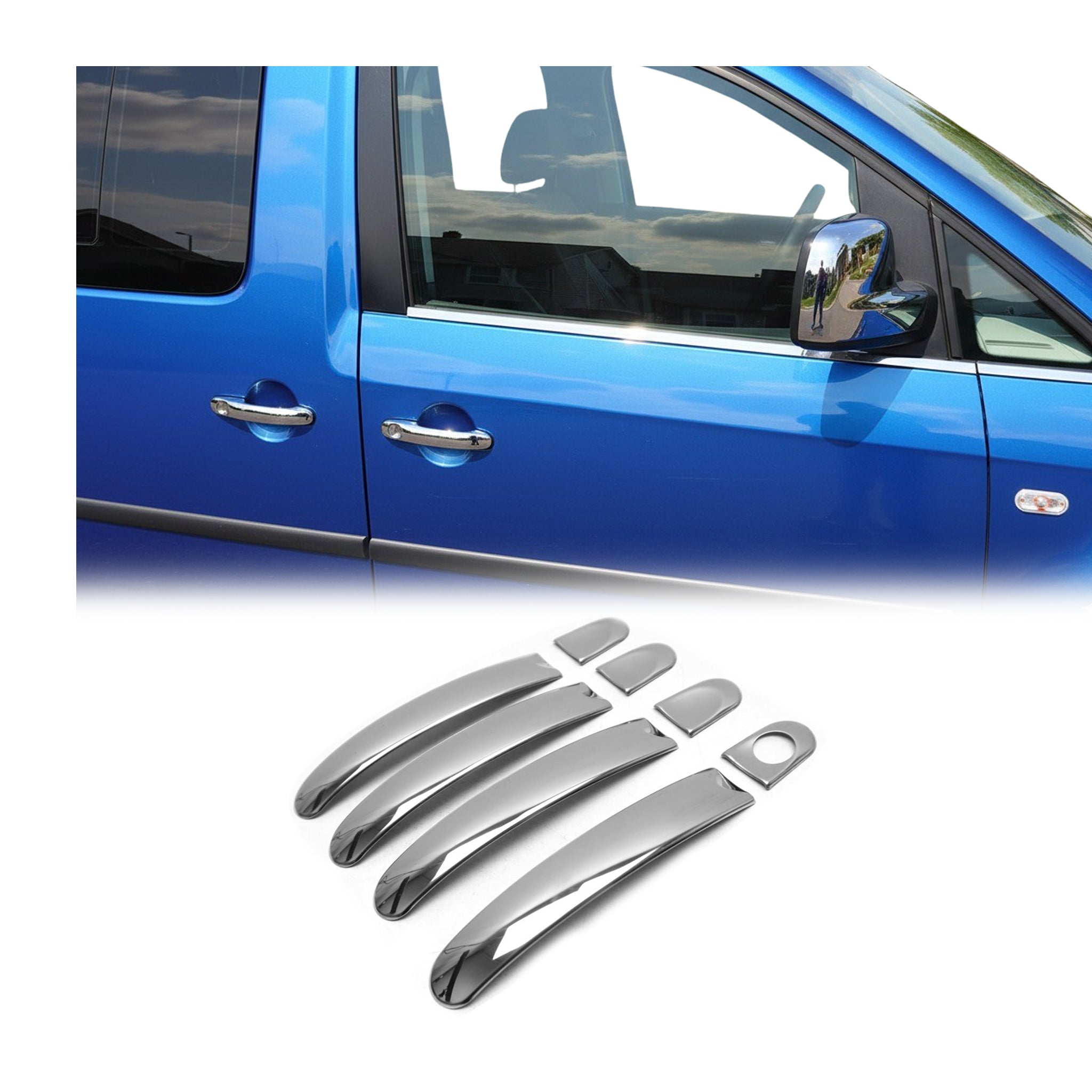 Chrom Türgriff Blende für VW Caddy III 2003-2015 Pre-FL 4Tür Edelstahl 8tlg