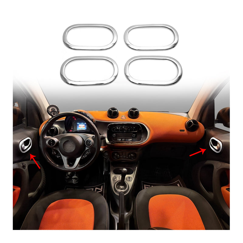 Türgriff Blende Türgriffkappen für Renault Megane 2002-2009 Innere Edelstahl 4x