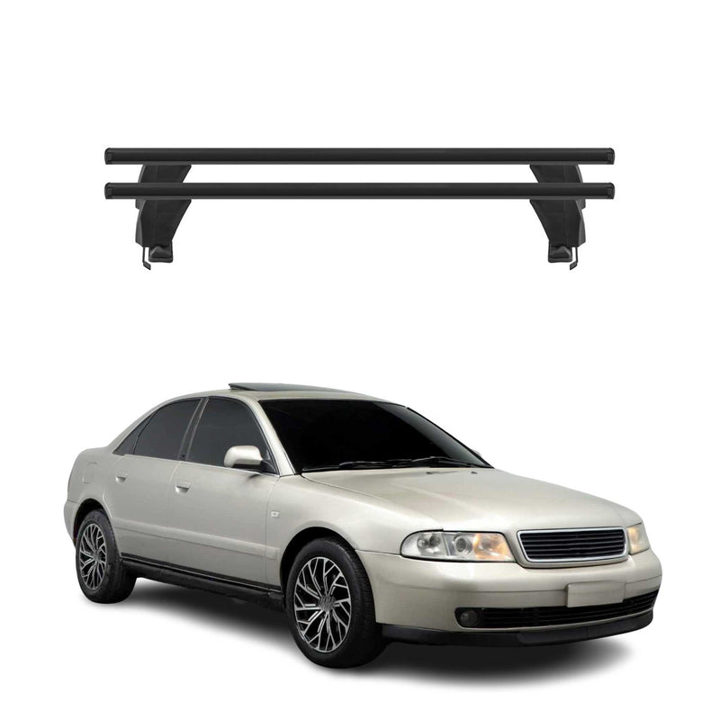 Menabo Dachträger Grundtäger für Audi A4 B5 Limo 1995-2001 50kg Alu Schwarz 2x