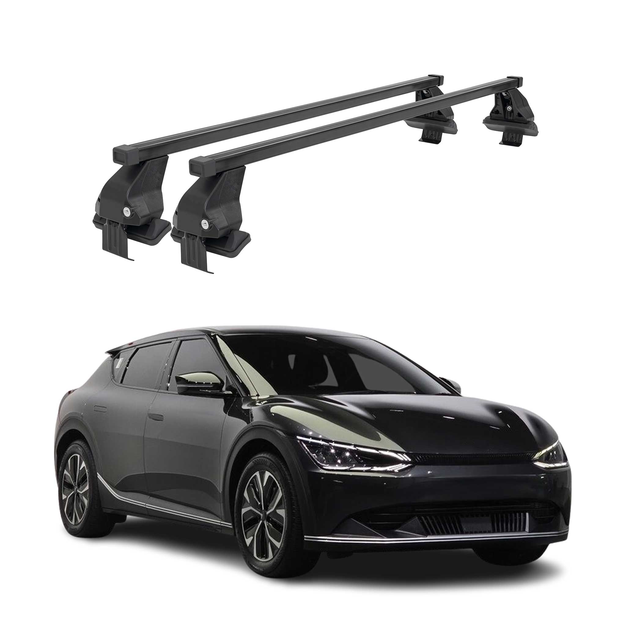 Menabo Dachträger Grundtäger für Kia EV6 2021-2026 50kg Stahl Schwarz 2 tlg