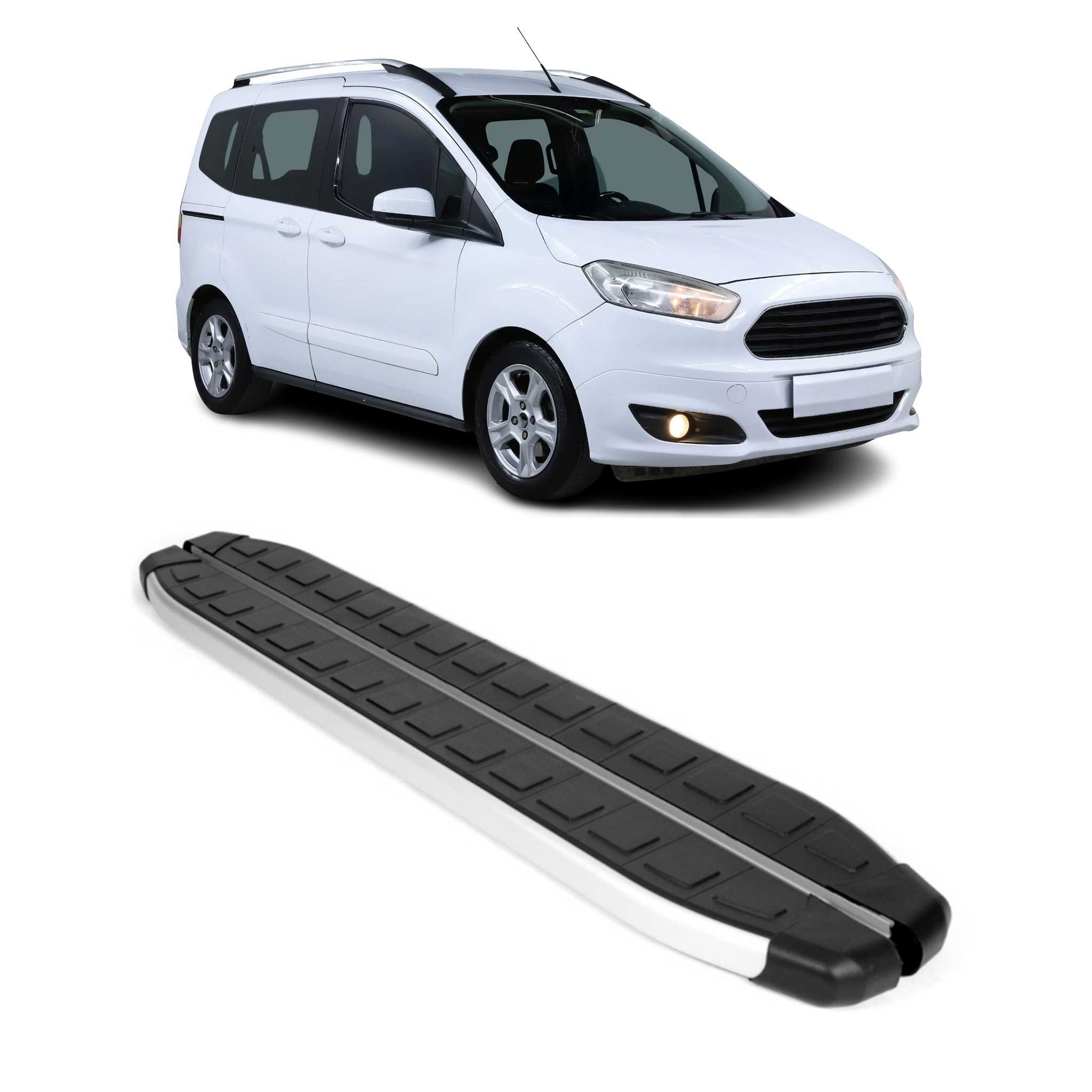 Seitenbretter Trittbretter für Ford Transit Courier I 2014-2023 L1 Alu Schwarz