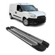 Seitenbretter Trittbretter für Fiat Doblo Maxi 2010-2021 Grau Schwarz Alu