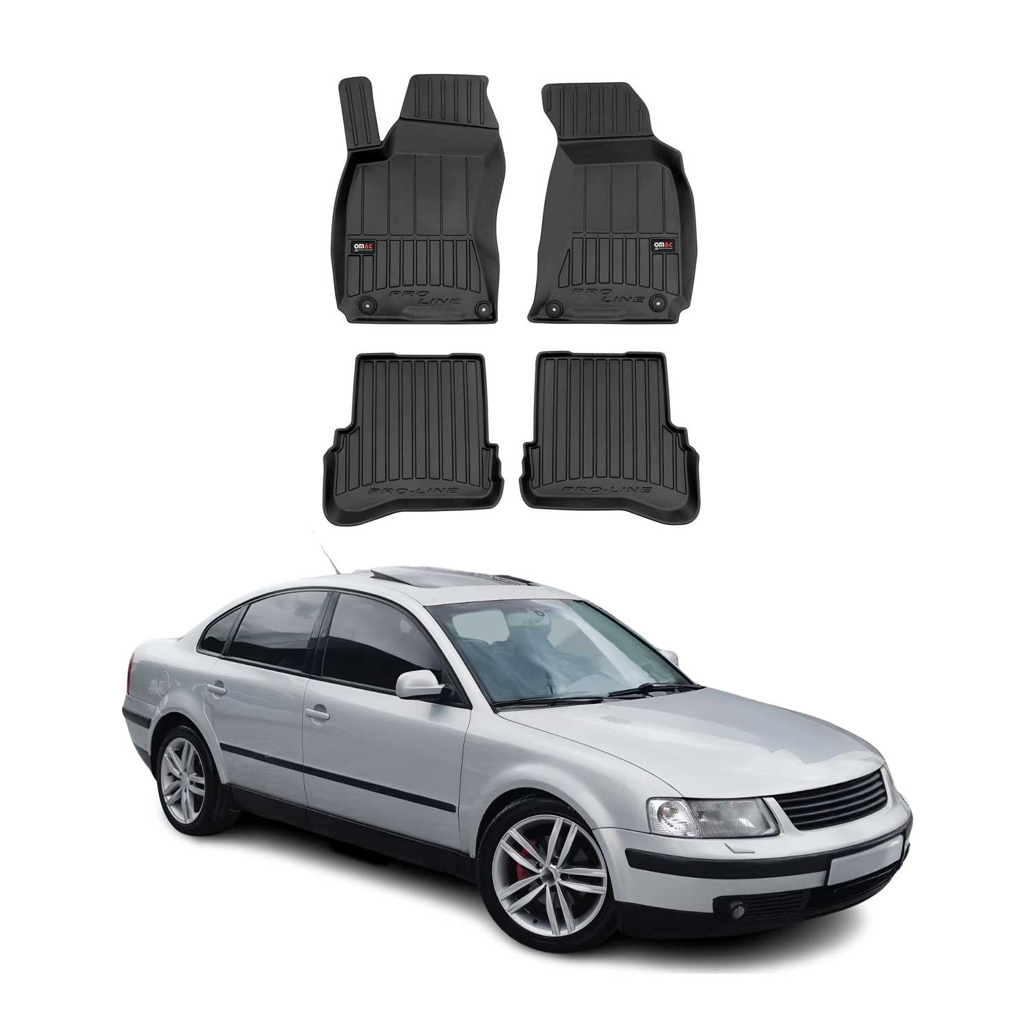OMAC Gummi Fußmatten für VW Passat B5 Limo Kombi 1996-2005 Premium Automatten