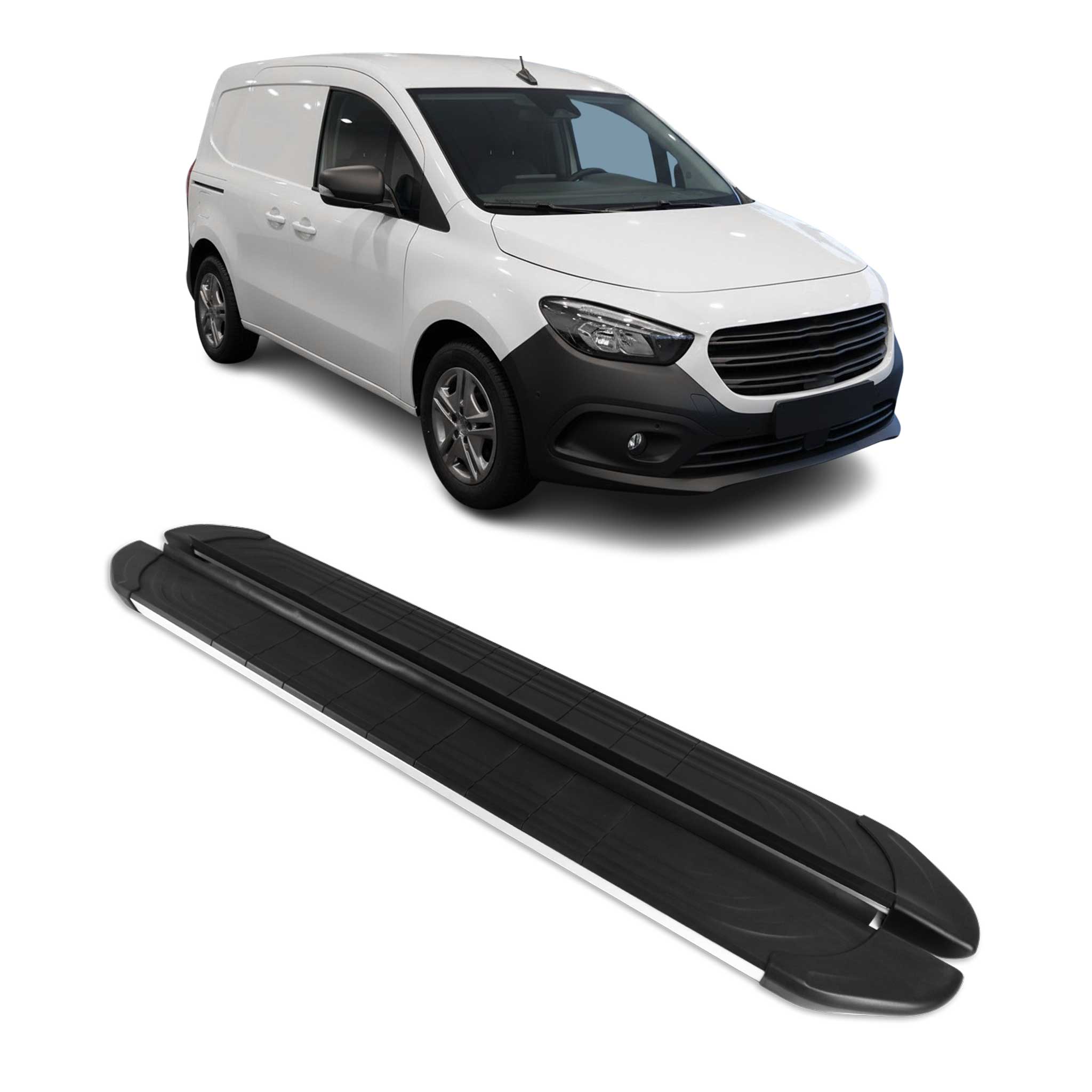 Trittbretter Seitenschweller für Mercedes Citan W420 L1 2021-2026 Schwarz Silber