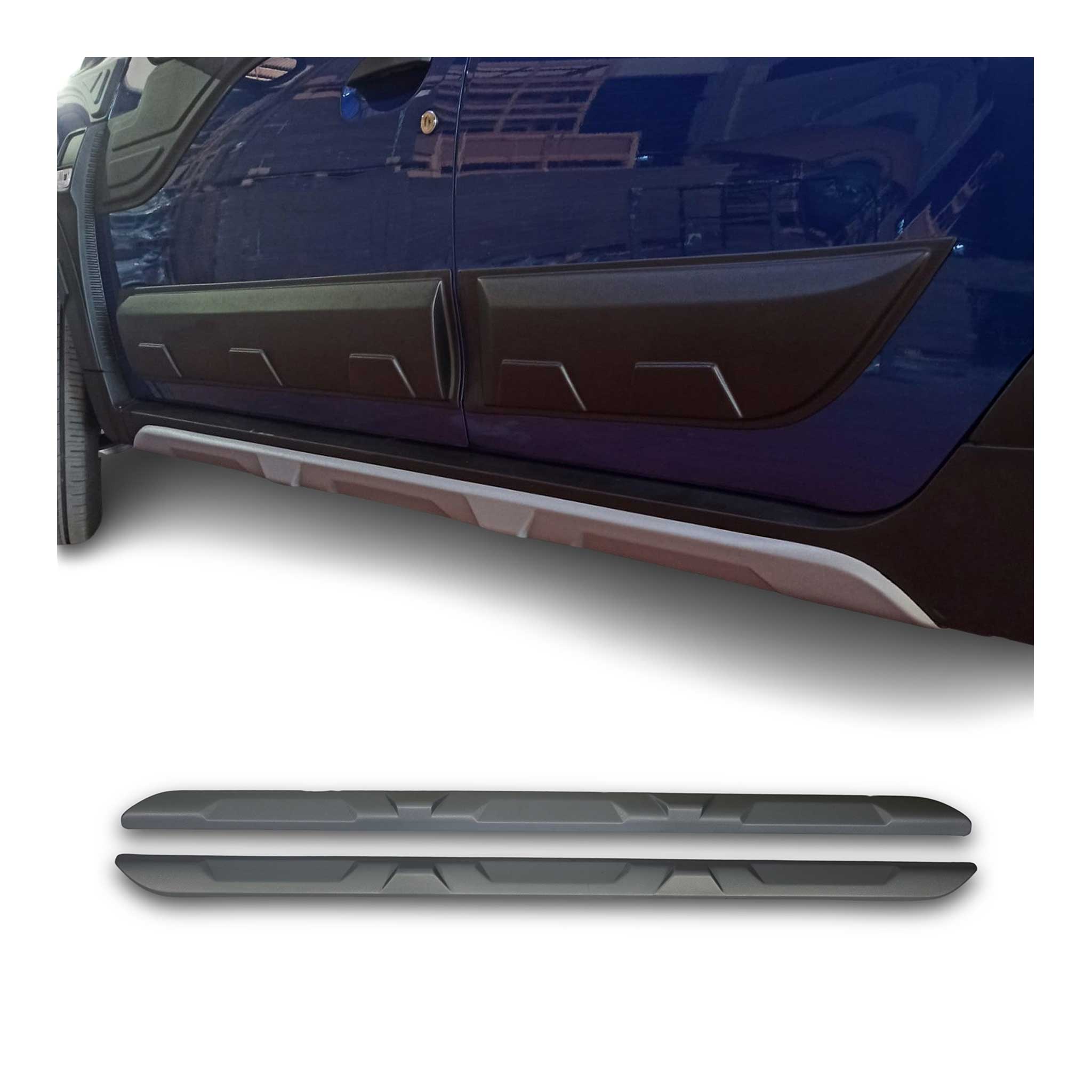 Seitenschweller Stoßstangen Side Skirts Dacia Duster mk2 2018-2024 ABS Grau 2tlg