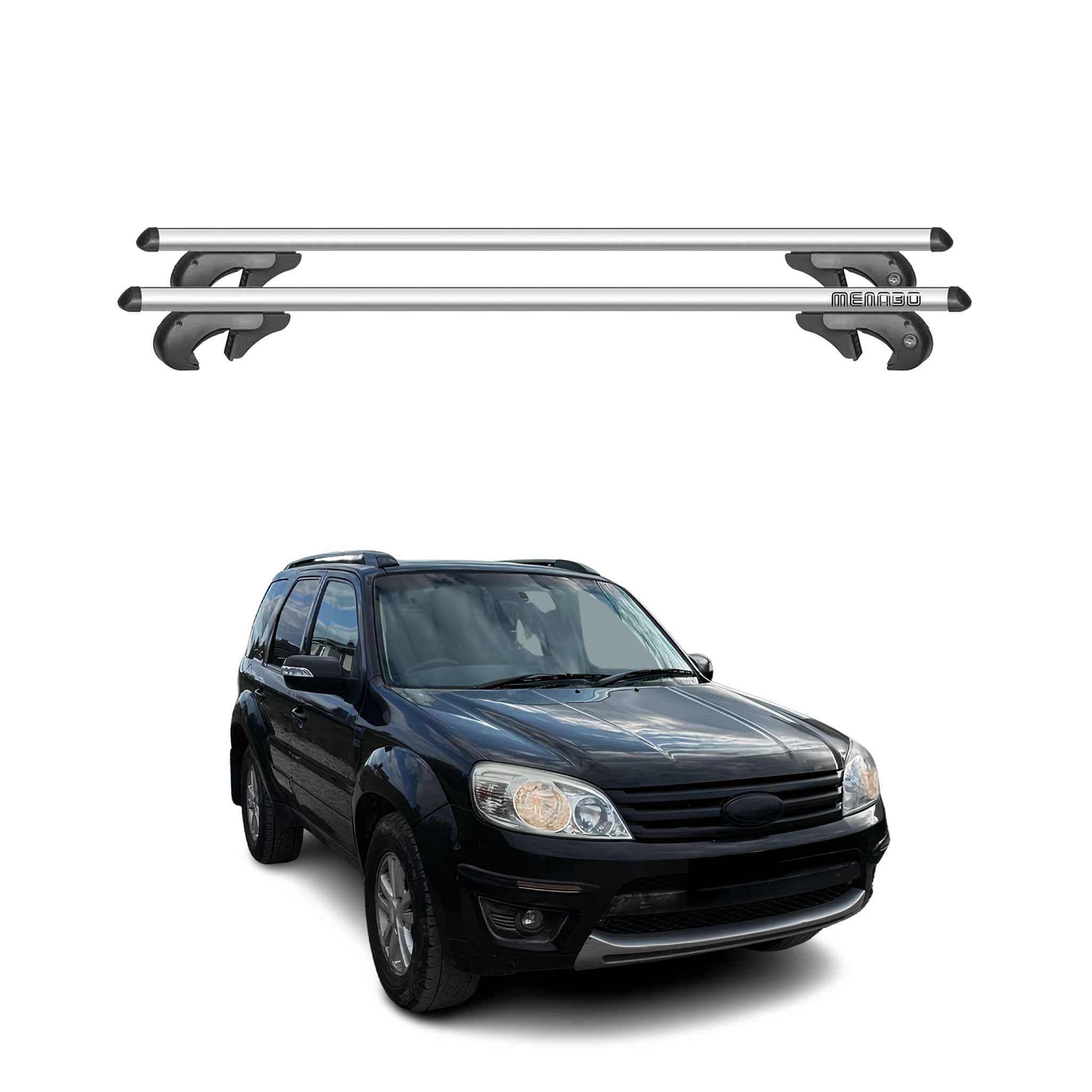 Menabo Dachträger Grundtäger für Ford Escape 2008-2012 90kg Alu Silber 2 tlg