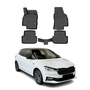 OMAC Gummimatten Fußmatten für Skoda Fabia 2021-2026 r TPE Automatten Schwarz 4x