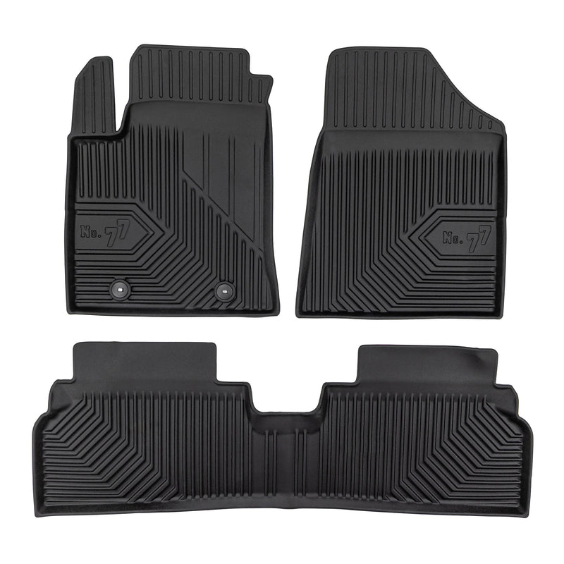 Fußmatten Gummimatten für Hyundai Kona Electric II 2023-2025 TPE Schwarz 3 tlg