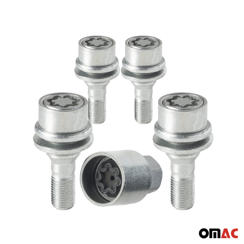 Radschloss Radschrauben Satz für Citroen C5 bis 2002 Silber 4tlg M12X1.25
