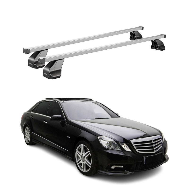 Menabo Dachträger für Mercedes E Klasse W212 Limo 2009-2013 75kg Stahl Silber 2x