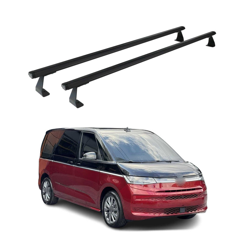 Dachträger Grundtäger für VW Multivan T7 2022-2025 75kg Aluminium Schwarz 2 tlg