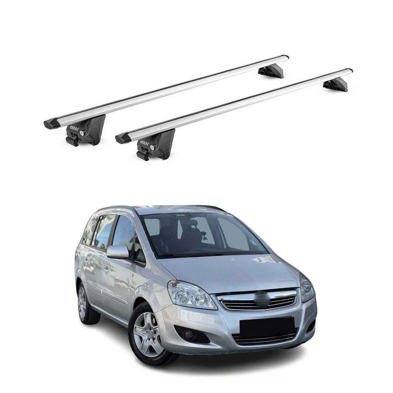 Dachträger Grundtäger für Opel Zafira B 2008-2011 FL 100kg Alu Silber 2tlg ABE