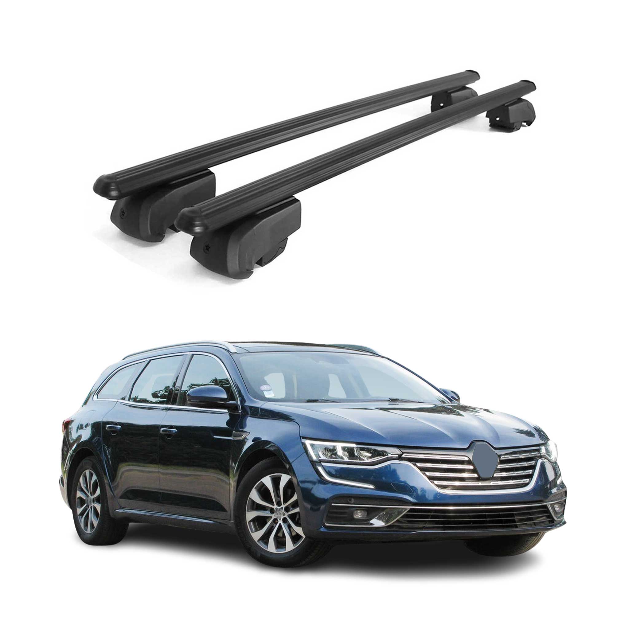 Dachträger Gepäckträger für Renault Talisman Grandtour 2016-2023 ABE Schwarz