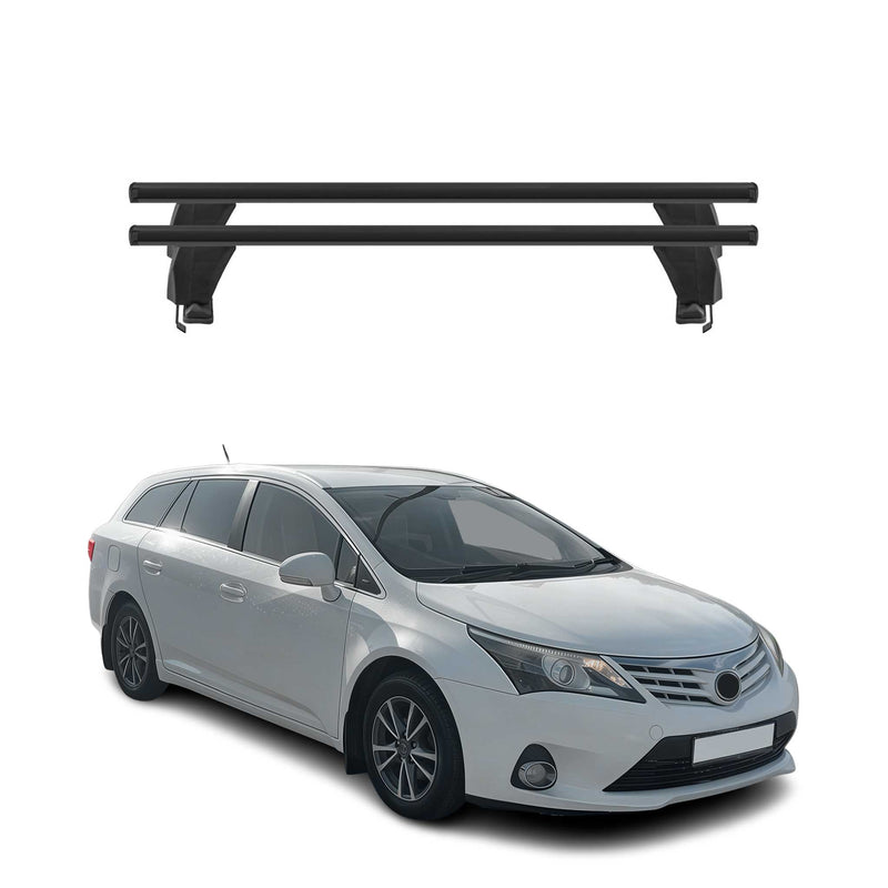Menabo Dachträger für Toyota Avensis mk3 2008-2012 Pre-FL 50kg Alu Schwarz 2x