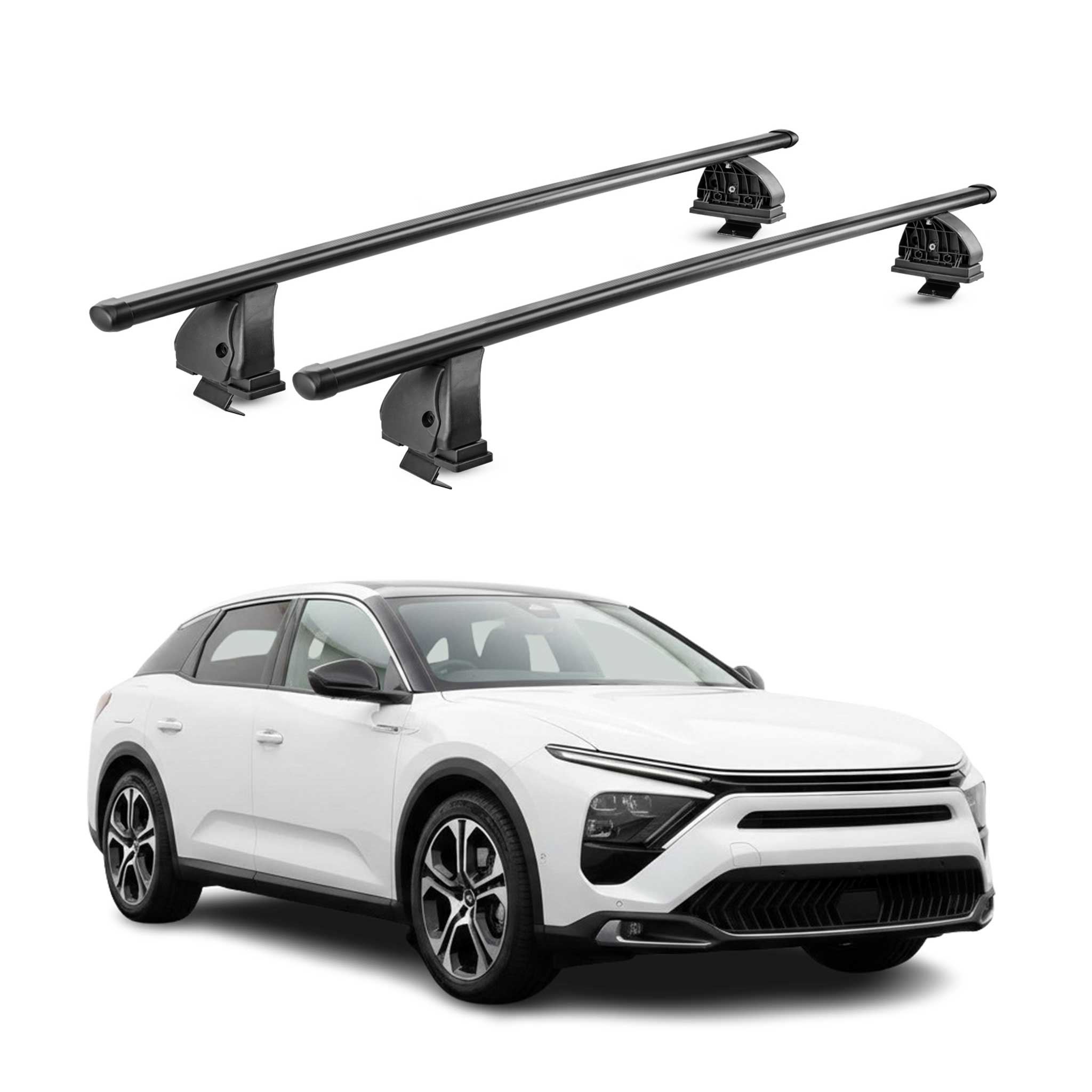 Stahl Dachträger für Citroen C5 X 2022-2026 TÜV Abschließbar 75 kg 2tlg Schwarz