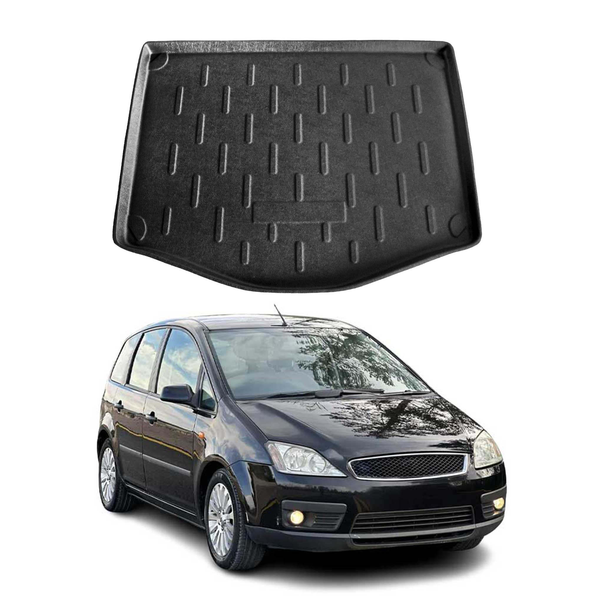 Kofferraumwanne Laderaumwanne für Ford C-Max 2003-2010 Gummi TPE Schwarz