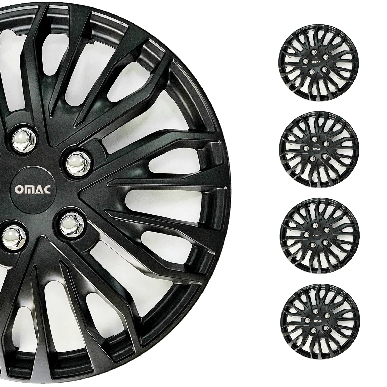 17 Zoll Radkappen Universal Radzierblenden Matte Schwarz ABS 4 Stück Radblenden