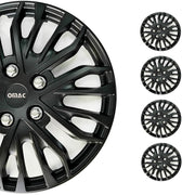 17 Zoll Radkappen Universal Radzierblenden Matte Schwarz ABS 4 Stück Radblenden