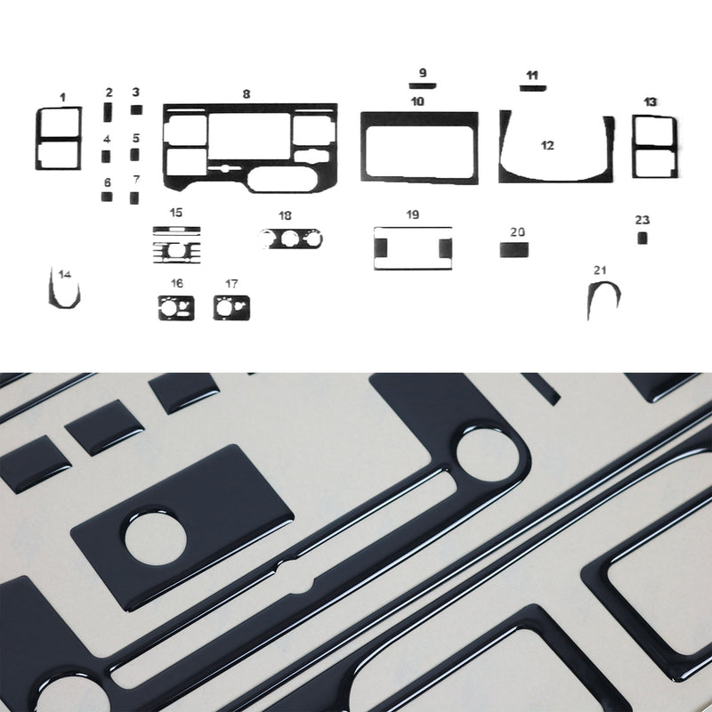 Innenraum Dekor Cockpit für Ford Transit 2006-2014 Piano Schwarz Optik 22tlg