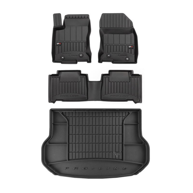 OMAC Fußmatten & Kofferraumwanne Set für Lexus NX 2014-2024 Gummi Schwarz 4x