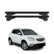 Menabo Dachträger für Ssangyong Korando C200 2010-2019 Aluminium Schwarz 2 tlg