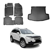 OMAC Fußmatten & Kofferraumwanne Set für Chevrolet Captiva 2006-2018 5Sitze