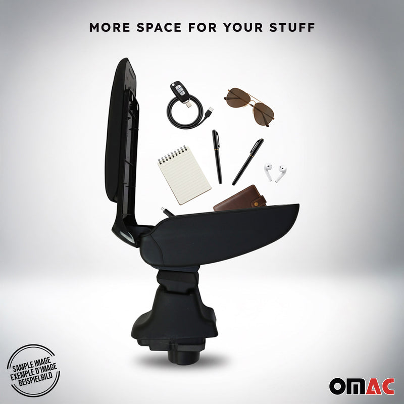 Armlehne Mittelarmlehne Mittelkonsole für Ford Fiesta 2008-2017 PU-Leder Schwarz