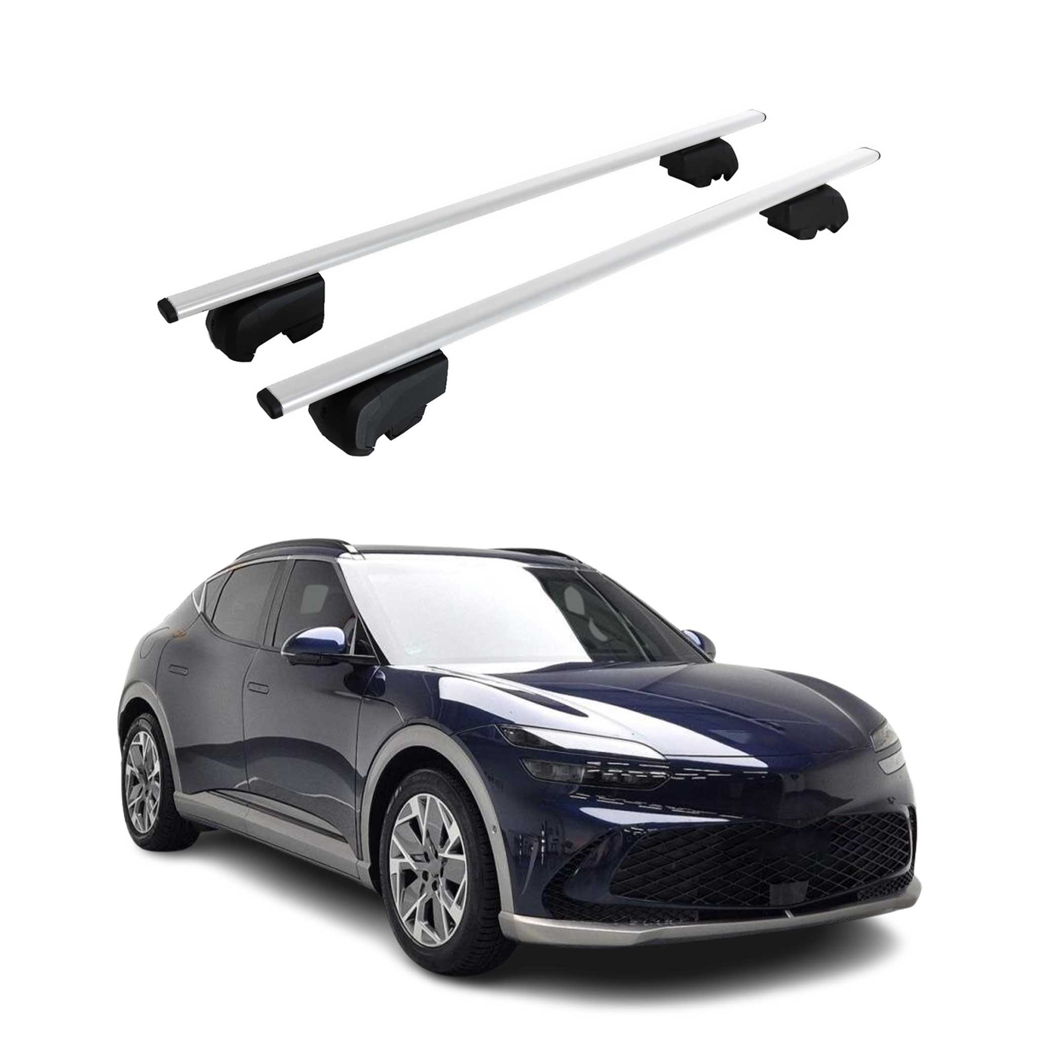 Dachträger Grundtäger für Genesis GV60 2022-2026 75kg Metall Silber 2tlg
