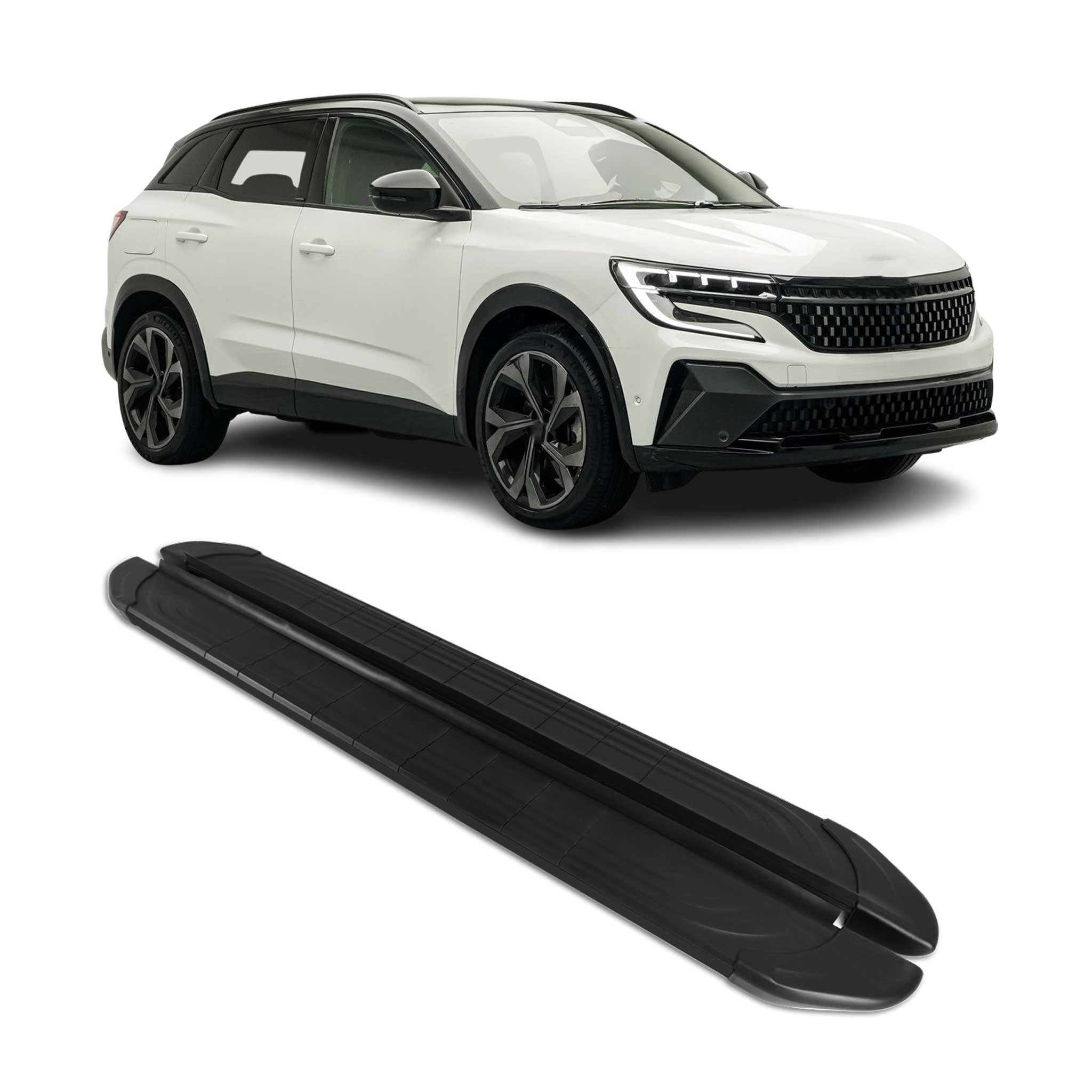 Seitenschweller Trittbretter für Renault Austral 2022-2026 Schwarz Alu 2 tlg