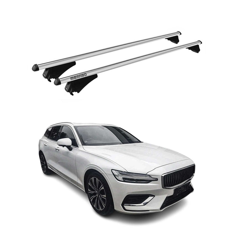 Menabo Dachträger Grundtäger für Volvo V60 2018-2025 75kg Aluminium Silber 2 tlg