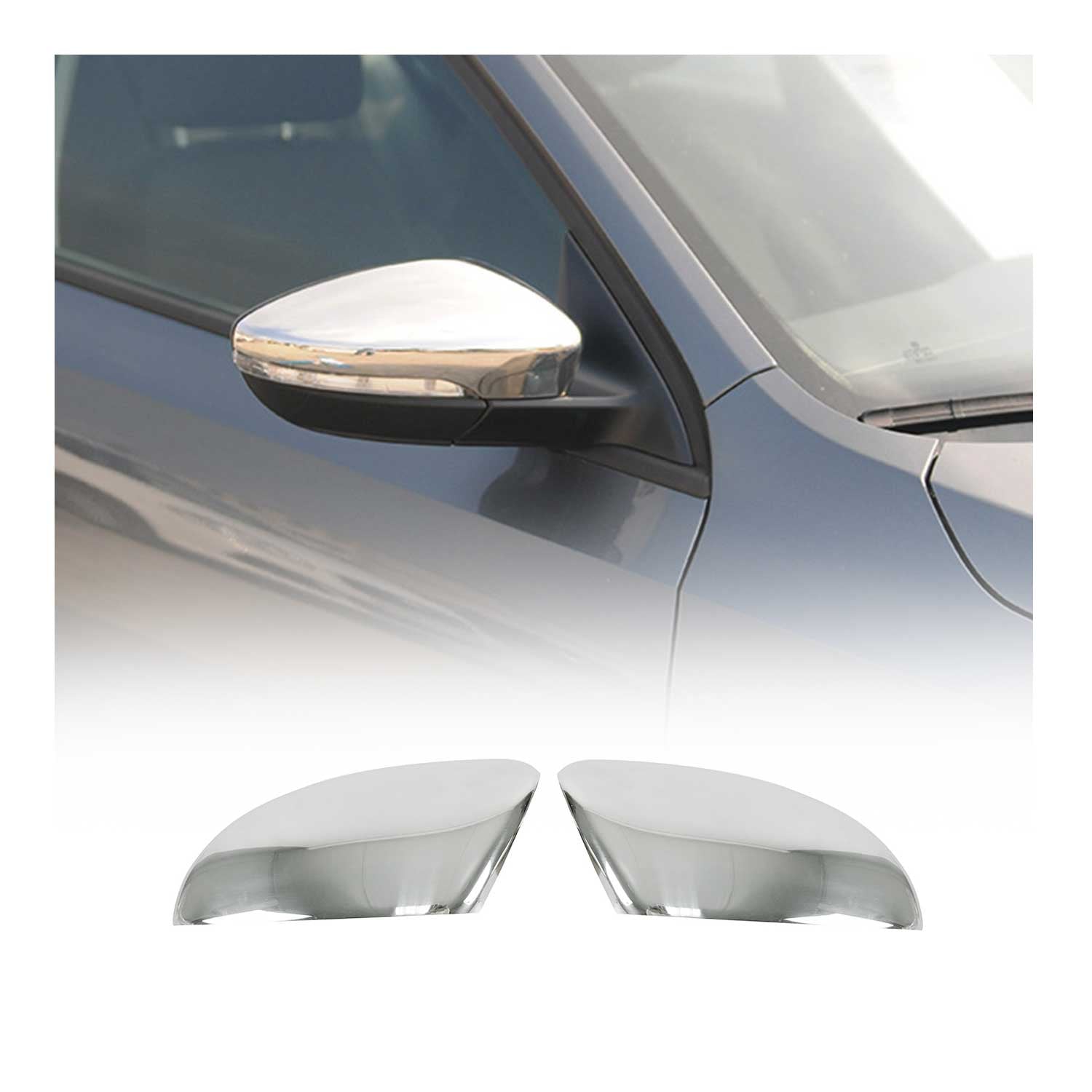Spiegelkappen Spiegelabdeckung für VW Passat CC 2008-12 Pre-FL Edelstahl Chrom