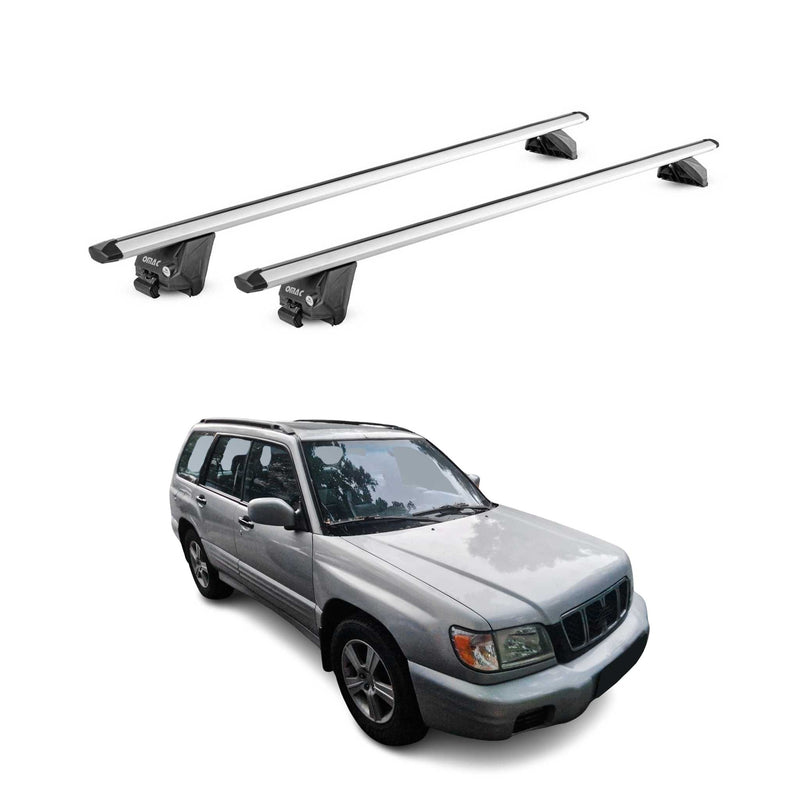 Dachträger Grundtäger für Subaru Forester mk1 1997-2002 100kg Alu Grau 2tlg ABE