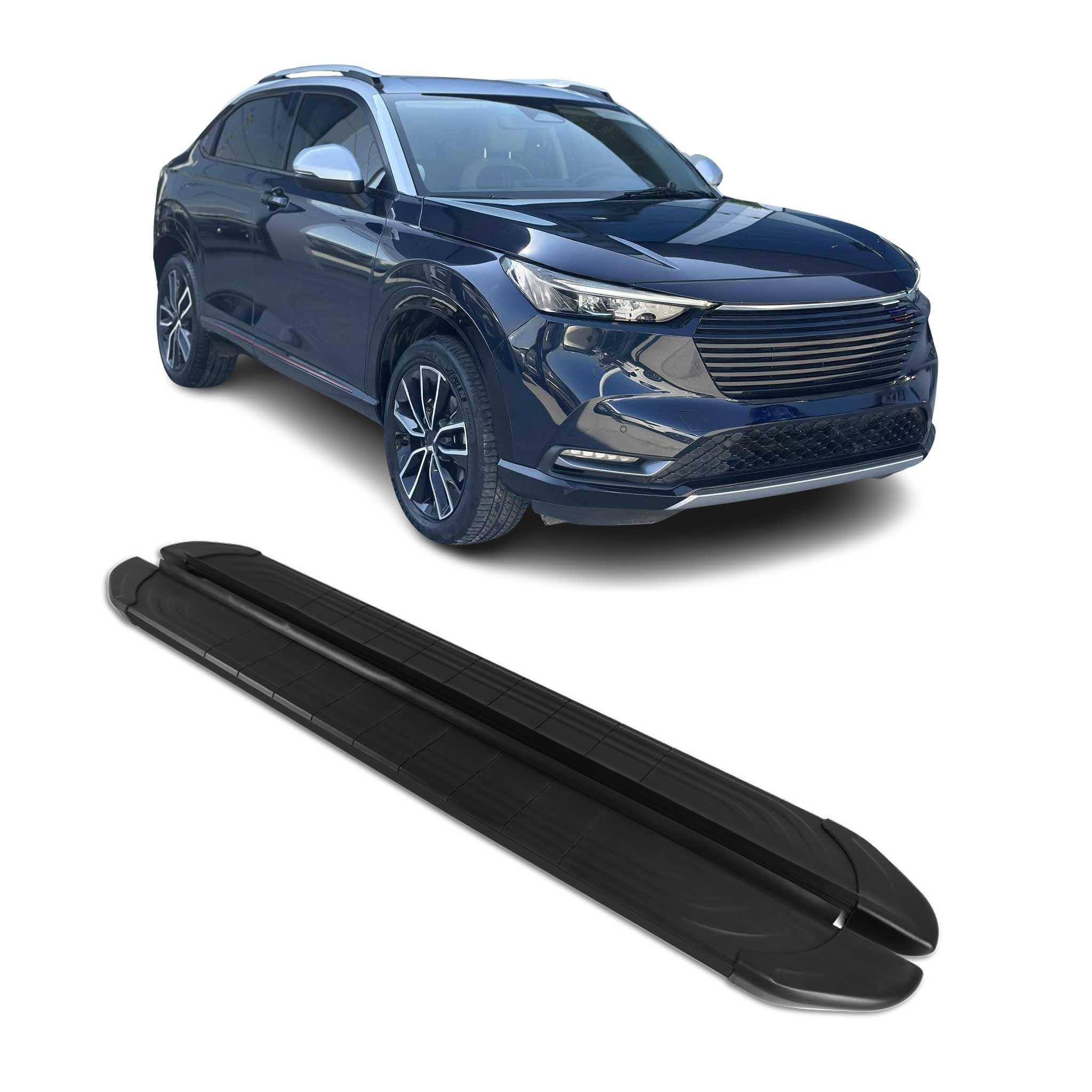Seitenschweller Trittbretter für Honda HR-V 2021-2026 Schwarz Aluminium 2 tlg