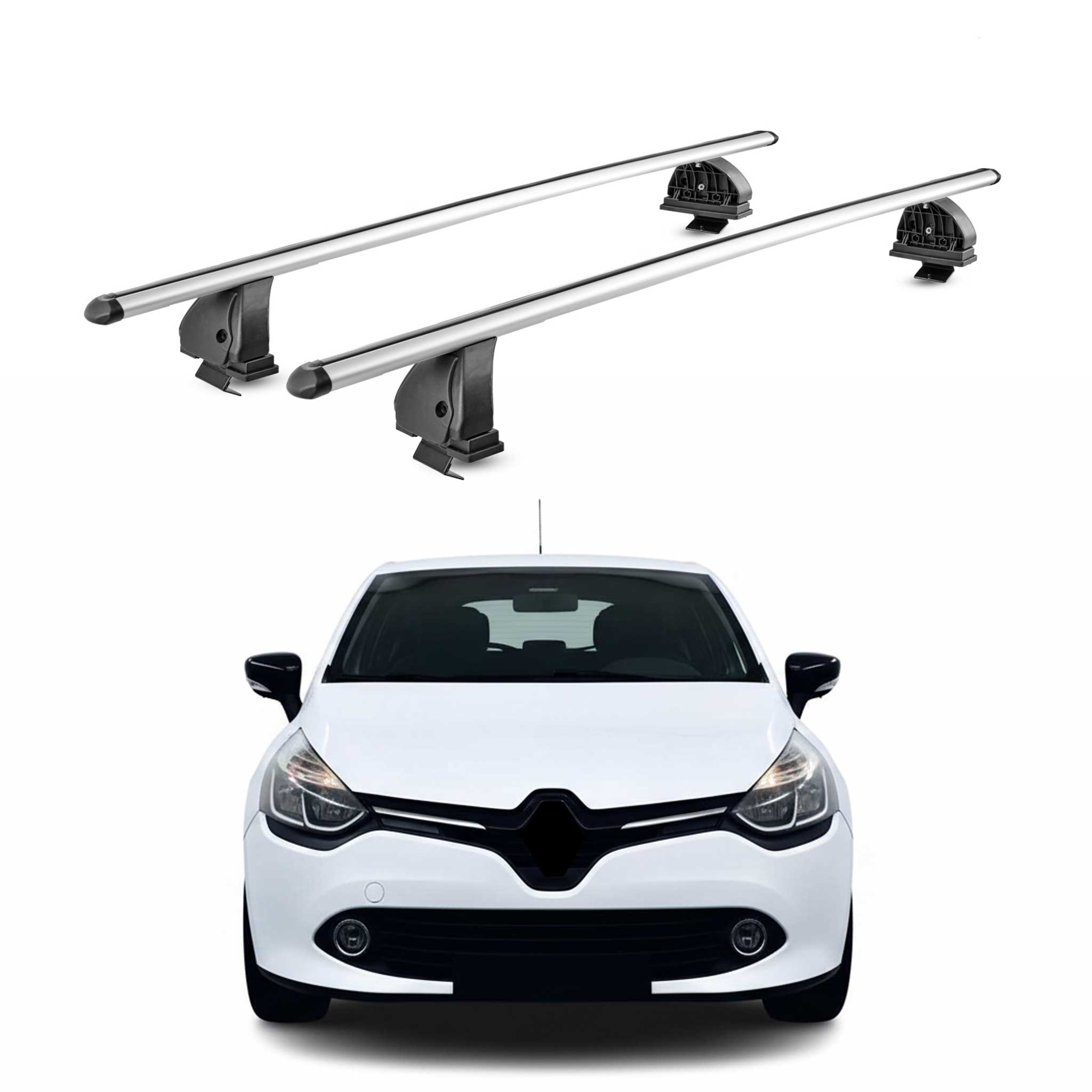 Alu Dachträger für Renault Clio IV Schrägheck Kombi 2012-2019 TÜV 2tlg Silber