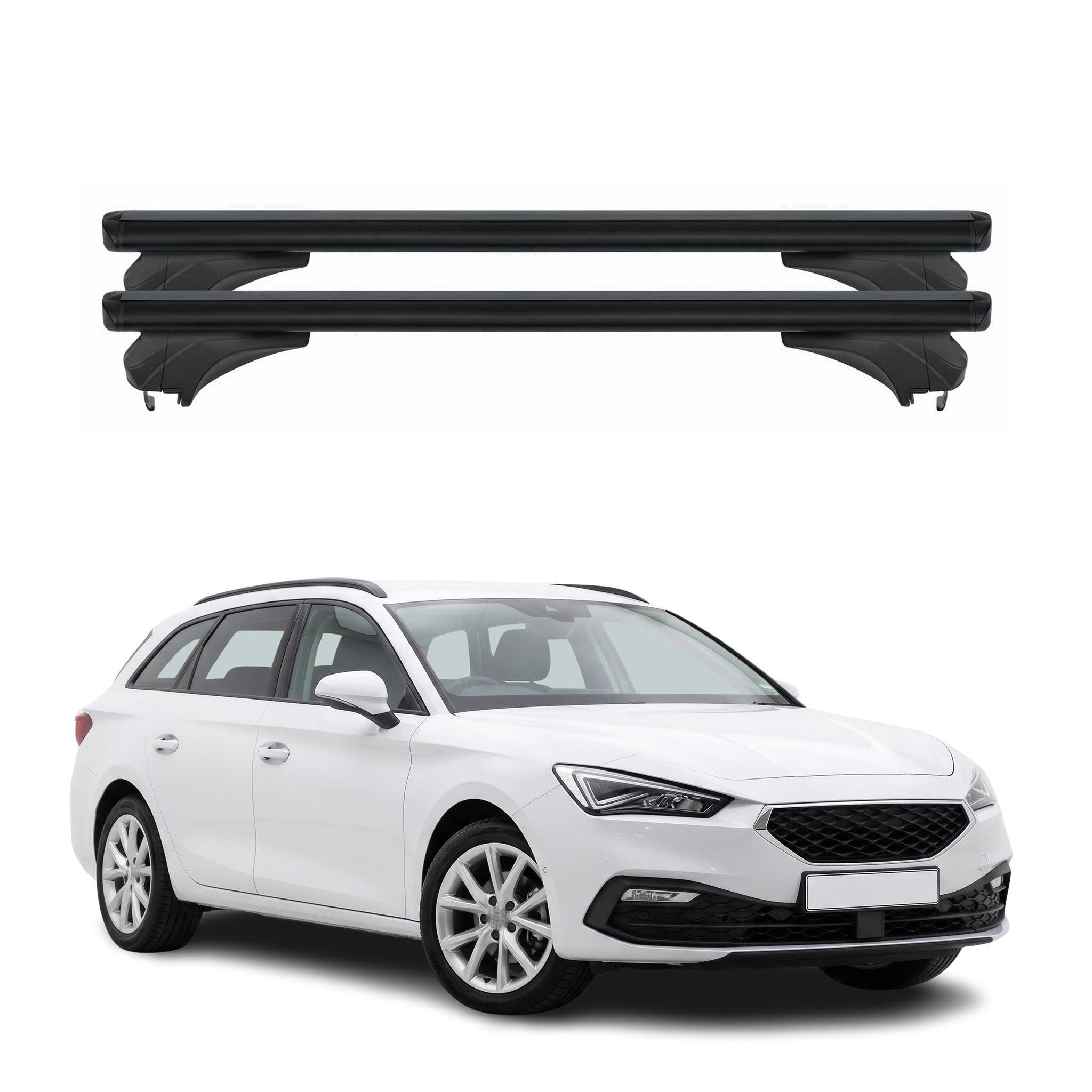 Menabo Dachträger für Seat / Cupra Leon IV Sportstourer 2020-2026 Alu Schwarz 2x