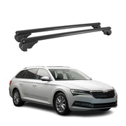 Dachträger Grundtäger für Skoda Superb mk3 Kombi 2019-2024 75kg Alu Schwarz 2x