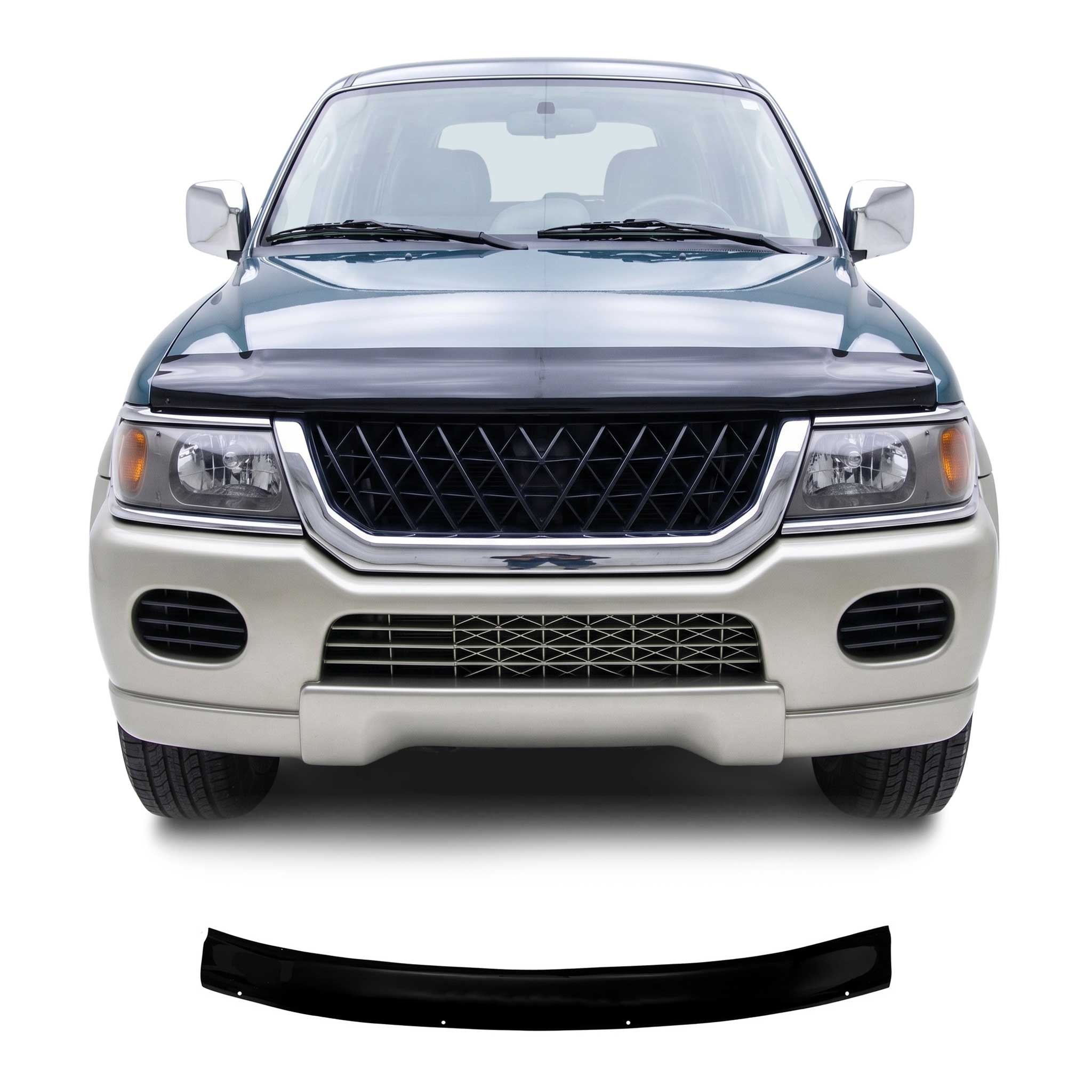 Motorhaube Deflektor Insektenschutz für Mitsubishi Pajero 1998-2008 Dunkel